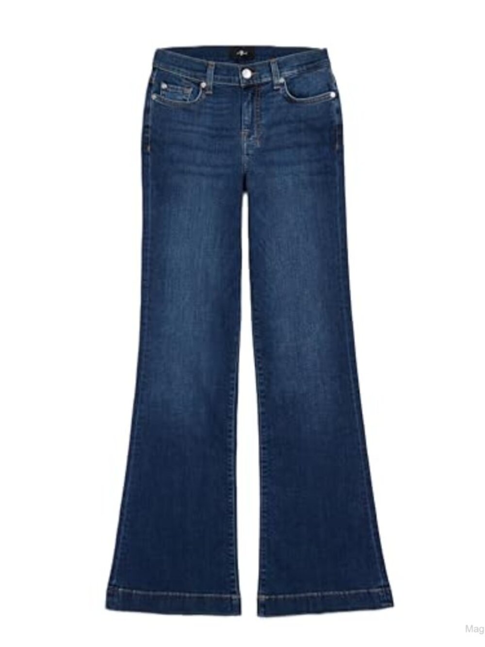 7 For All Mankind Dojo Wide Leg Trouser Jeans Mid Rise Stretch 34"